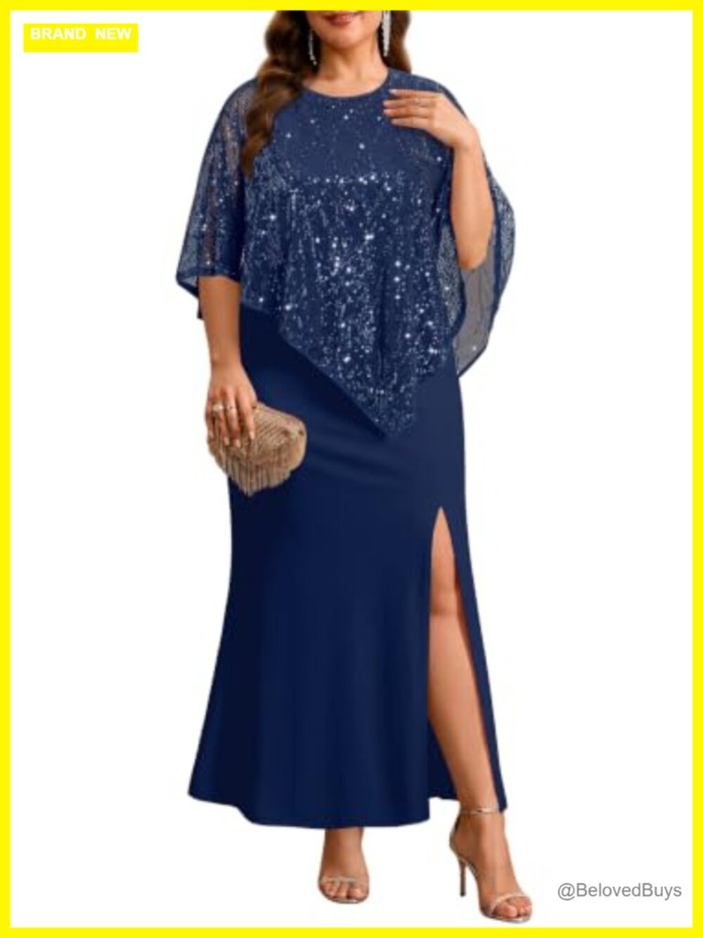 Plus Size Sequin Mermaid Formal Evening Wedding Guest Dress